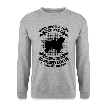 Il était une fois - Bearded Collie - Sweat-shirt Unisexe - gris chiné - Devant - Alina (178cm) & Michal (187cm)