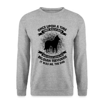 Une fois - Belge Tervuren - Sweat-shirt Unisexe - gris chiné - Devant - Alina (178cm) & Michal (187cm)
