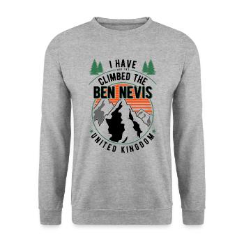 Wanderer - Kletterer Wandern Ben Nevis - Unisex Pullover - Weißgrau meliert - Vorne - Alina (178cm) & Michal (187cm)