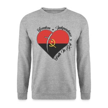 Freedom Faith in God - Angola - Unisex Sweatshirt - salt & pepper - Front - Alina (178cm) & Michal (187cm)