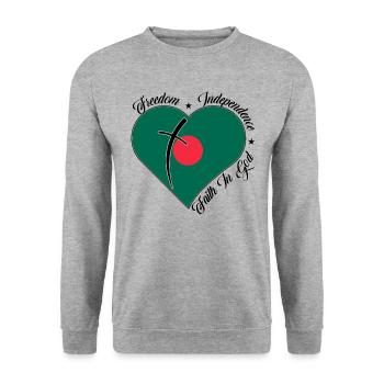 Freedom Faith in God - Bangladesh - Unisex Sweatshirt - salt & pepper - Front - Alina (178cm) & Michal (187cm)