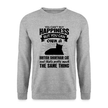 Can buy a British shorthair cat - Unisex Sweatshirt - salt & pepper - Front - Alina (178cm) & Michal (187cm)