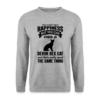 Can buy a Devon Rex cat - Unisex Sweatshirt - salt & pepper - Front - Alina (178cm) & Michal (187cm)