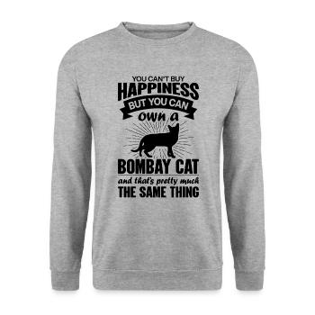 Kann Eine Bombay-Katze Kaufen - Unisex Pullover - Weißgrau meliert - Vorne - Alina (178cm) & Michal (187cm)