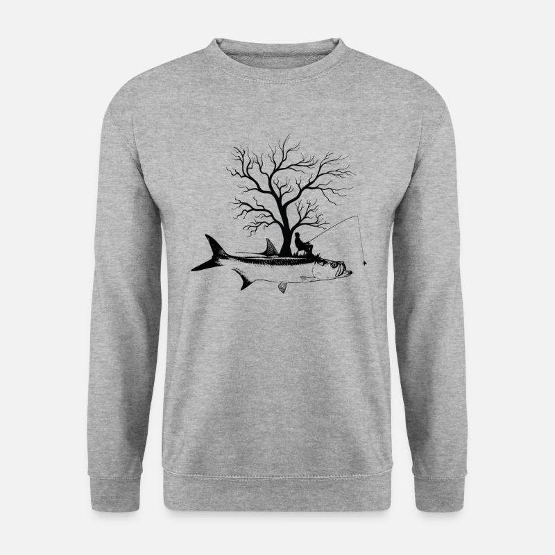 Arbre graphique - Tarpon de poisson - Sweat-shirt Unisexe - gris chiné