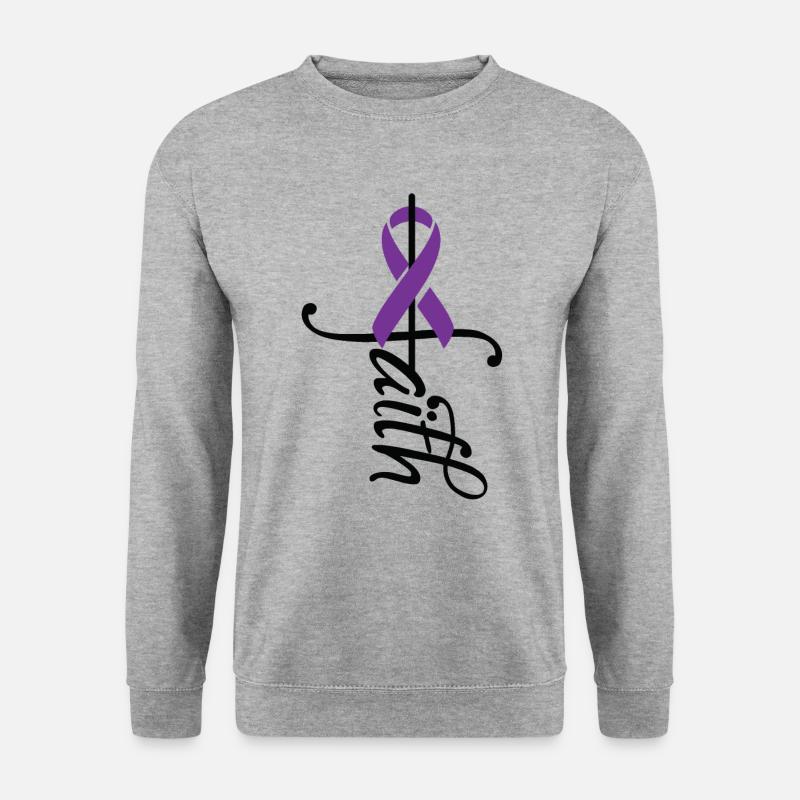 Ribbon-Epilepsie-Bewusstsein - Unisex Pullover - Weißgrau meliert