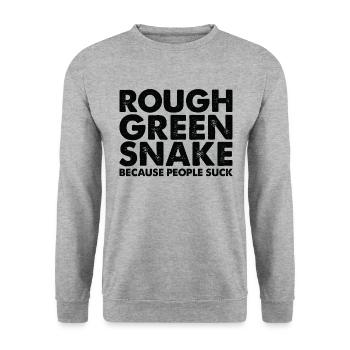 People Suck Rough Green Snake - Unisex Sweatshirt - salt & pepper - Front - Alina (178cm) & Michal (187cm)