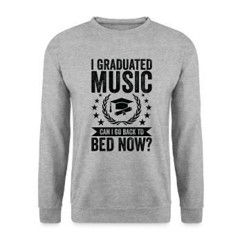 Ich Habe Musik Abgeschlossen - Unisex Pullover - Weißgrau meliert - Vorne - Alina (178cm) & Michal (187cm)