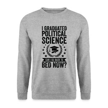 Ich Habe Politikwissenschaften Studiert - Unisex Pullover - Weißgrau meliert - Vorne - Alina (178cm) & Michal (187cm)