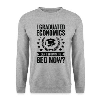 Ich Habe Wirtschaftswissenschaften Studiert - Unisex Pullover - Weißgrau meliert - Vorne - Alina (178cm) & Michal (187cm)