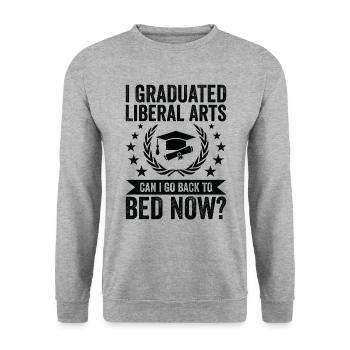 I Graduate Humanities - Unisex Sweatshirt - salt & pepper - Front - Alina (178cm) & Michal (187cm)