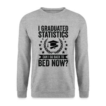 I have completed statistics - Unisex Sweatshirt - salt & pepper - Front - Alina (178cm) & Michal (187cm)