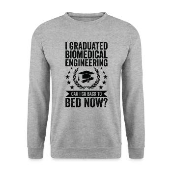 J’ai terminé le génie biomédical - Sweat-shirt Unisexe - gris chiné - Devant - Alina (178cm) & Michal (187cm)