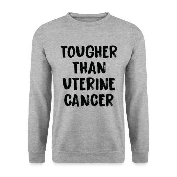 Härter Als Gebärmutterkrebs - Unisex Pullover - Weißgrau meliert - Vorne - Alina (178cm) & Michal (187cm)