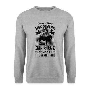 Riding - Frisian Horse - Unisex Sweatshirt - salt & pepper - Front - Alina (178cm) & Michal (187cm)