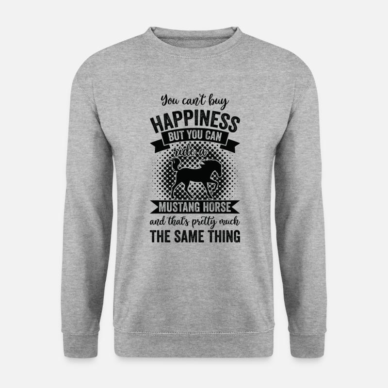 Reiten - Horse - Unisex Pullover - Weißgrau meliert