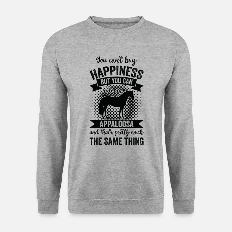 Reiten - Appaloosa -Pferd - Unisex Pullover - Weißgrau meliert