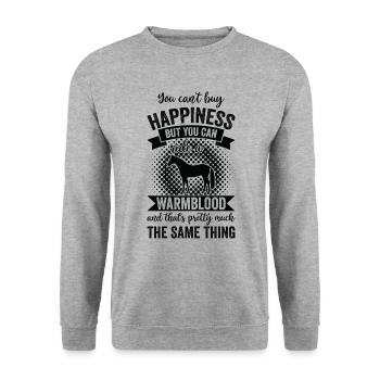 Reiten - Warmblut Pferd - Unisex Pullover - Weißgrau meliert - Vorne - Alina (178cm) & Michal (187cm)