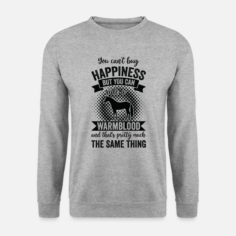 Reiten - Warmblut Pferd - Unisex Pullover - Weißgrau meliert