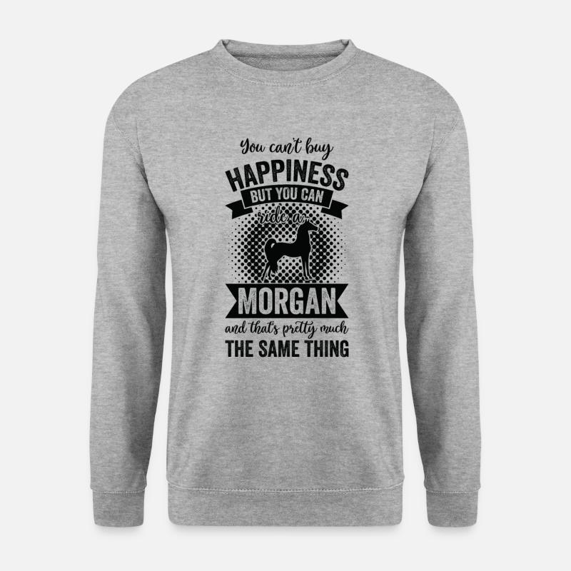 Reiten - Morgan Pferd - Unisex Pullover - Weißgrau meliert