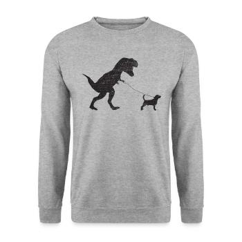 Vintage T-Rex - Unisex Sweatshirt - salt & pepper - Front - Alina (178cm) & Michal (187cm)