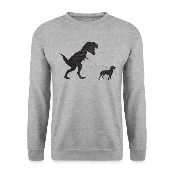 Vintage T-Rex - Unisex Sweatshirt - salt & pepper - Front - Alina (178cm) & Michal (187cm)