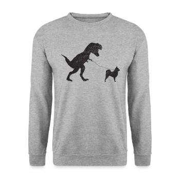 Vintage T-Rex - Unisex Sweatshirt - salt & pepper - Front - Alina (178cm) & Michal (187cm)