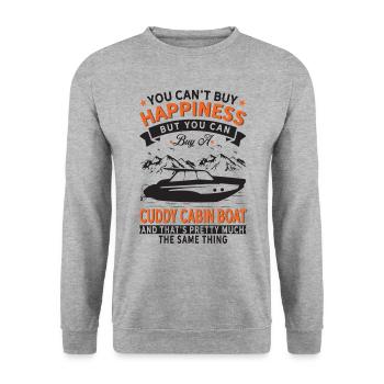 Je ne peux pas acheter du bonheur, mais un bateau câlin - Sweat-shirt Unisexe - gris chiné - Devant - Alina (178cm) & Michal (187cm)