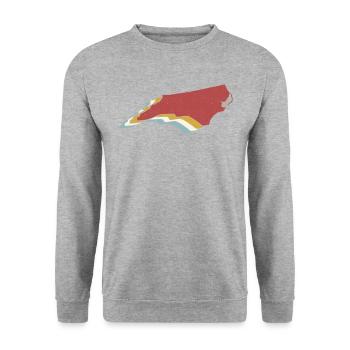 État des États-Unis - Carte vintage Caroline du Nord - Sweat-shirt Unisexe - gris chiné - Devant - Alina (178cm) & Michal (187cm)