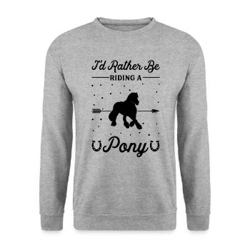 Riding a pony - Unisex Sweatshirt - salt & pepper - Front - Alina (178cm) & Michal (187cm)