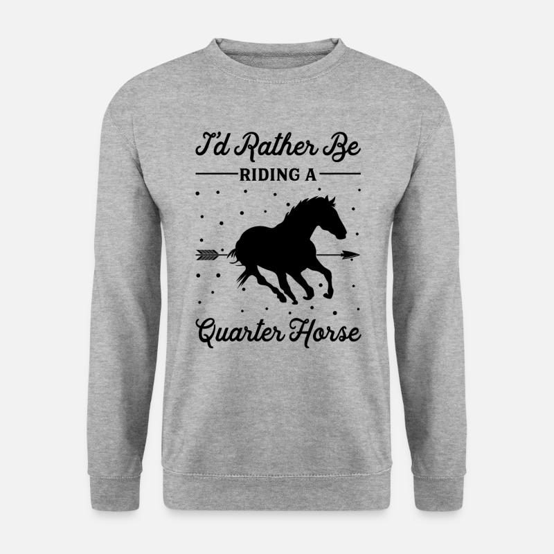 Reiten Eines Quarter Horse - Unisex Pullover - Weißgrau meliert