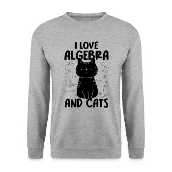 J’adore les maths et les chats - Algèbre - Sweat-shirt Unisexe - gris chiné - Devant - Alina (178cm) & Michal (187cm)