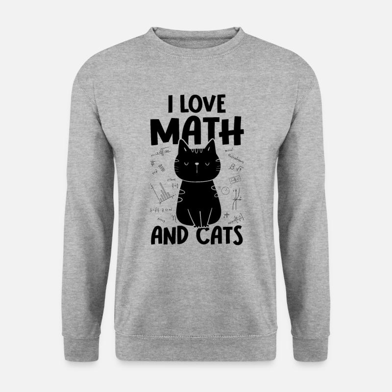 J’aime les chats - Math - Sweat-shirt Unisexe - gris chiné