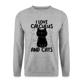 I love cats - Calculus - Unisex Sweatshirt - salt & pepper - Front - Alina (178cm) & Michal (187cm)