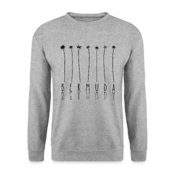 Palmenurlaub - Insel Bermuda - Unisex Pullover - Weißgrau meliert - Vorne - Alina (178cm) & Michal (187cm)