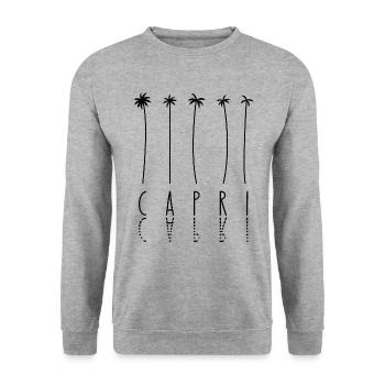 Palmenurlaub - Insel Capri - Unisex Pullover - Weißgrau meliert - Vorne - Alina (178cm) & Michal (187cm)