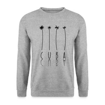Palm Holiday - Island Cuba - Unisex Sweatshirt - salt & pepper - Front - Alina (178cm) & Michal (187cm)
