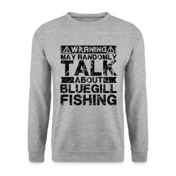 Fishing - Bluegill Fish - Unisex Sweatshirt - salt & pepper - Front - Alina (178cm) & Michal (187cm)