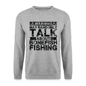 Pêche - Bonefish -Poisson - Sweat-shirt Unisexe - gris chiné - Devant - Alina (178cm) & Michal (187cm)