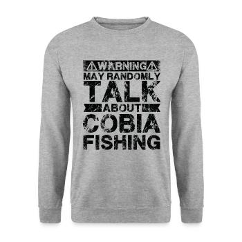 Pêche - Cobia -Poisson - Sweat-shirt Unisexe - gris chiné - Devant - Alina (178cm) & Michal (187cm)