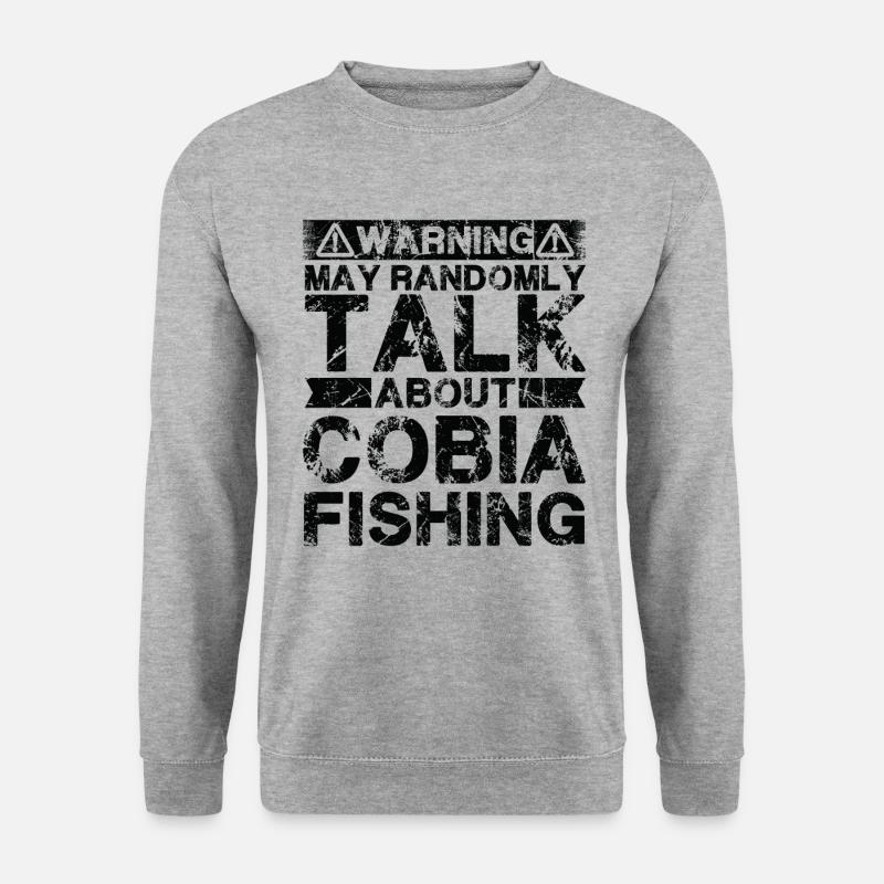 Angeln - Cobia -Fische - Unisex Pullover - Weißgrau meliert