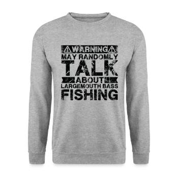 Pêche - Achigan à grande bouche - Sweat-shirt Unisexe - gris chiné - Devant - Alina (178cm) & Michal (187cm)