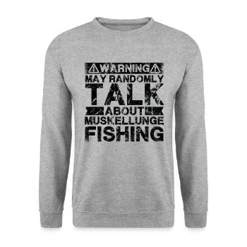 Fishing - Muscle Lung Fish - Unisex Sweatshirt - salt & pepper - Front - Alina (178cm) & Michal (187cm)