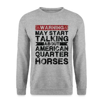 En parlant de Quarter Horse américain - Sweat-shirt Unisexe - gris chiné - Devant - Alina (178cm) & Michal (187cm)
