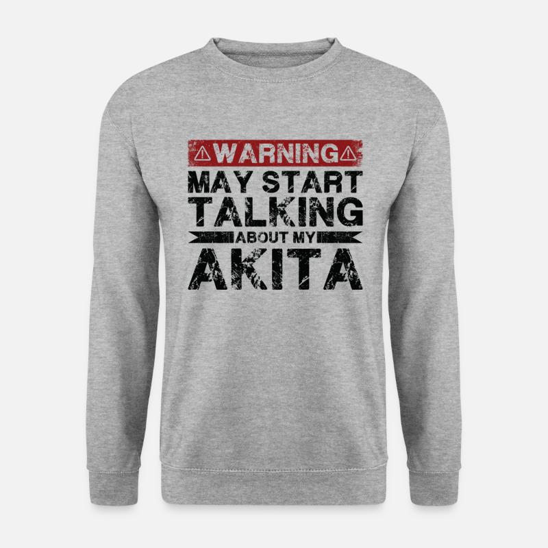 Über Akita Sprechen - Unisex Pullover - Weißgrau meliert