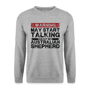 Talk about The Australian Shepherd - Unisex Sweatshirt - salt & pepper - Front - Alina (178cm) & Michal (187cm)