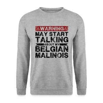 Talk about Belgian Malinois - Unisex Sweatshirt - salt & pepper - Front - Alina (178cm) & Michal (187cm)