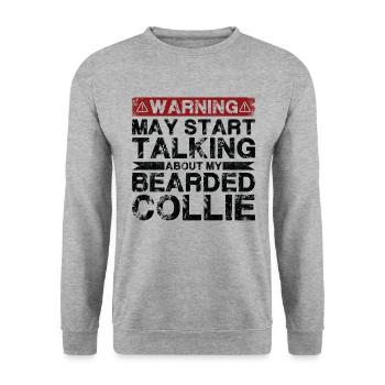 En parlant de Bearded Collie - Sweat-shirt Unisexe - gris chiné - Devant - Alina (178cm) & Michal (187cm)