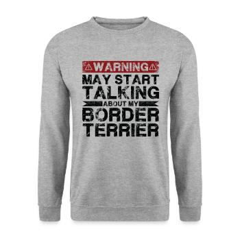 Speaking of Border Terriers - Unisex Sweatshirt - salt & pepper - Front - Alina (178cm) & Michal (187cm)