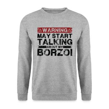 Apropos Barsoi - Unisex Pullover - Weißgrau meliert - Vorne - Alina (178cm) & Michal (187cm)